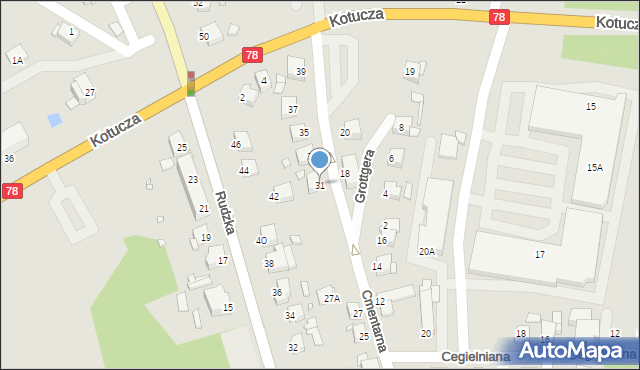 Rybnik, Cmentarna, 31, mapa Rybnika