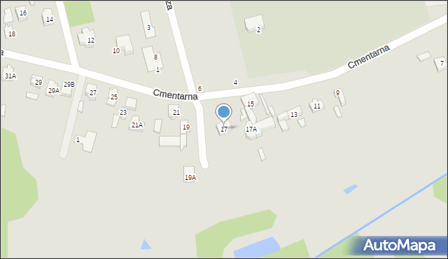 Rzgów, Cmentarna, 17, mapa Rzgów