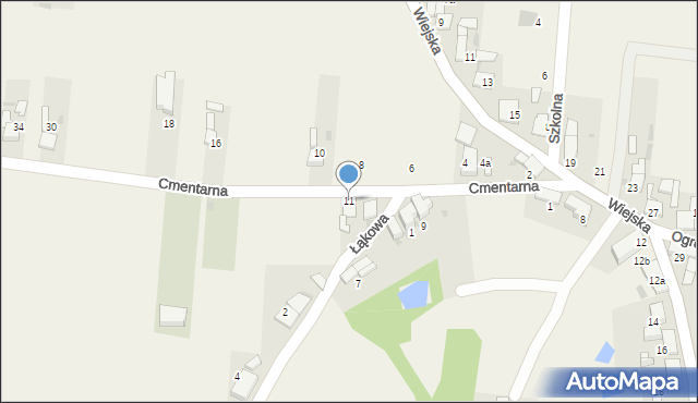 Steblów, Cmentarna, 11, mapa Steblów