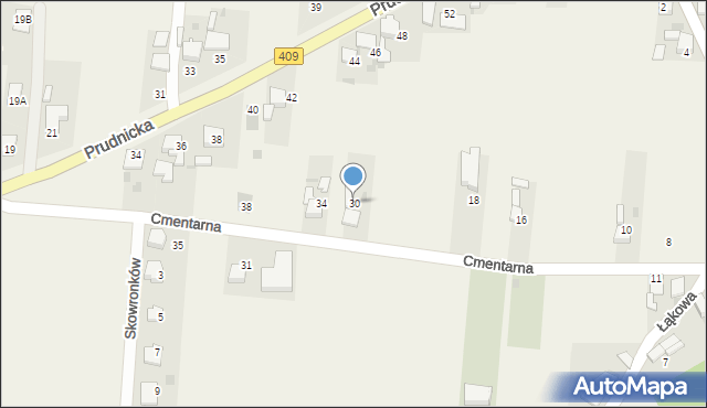 Steblów, Cmentarna, 30, mapa Steblów