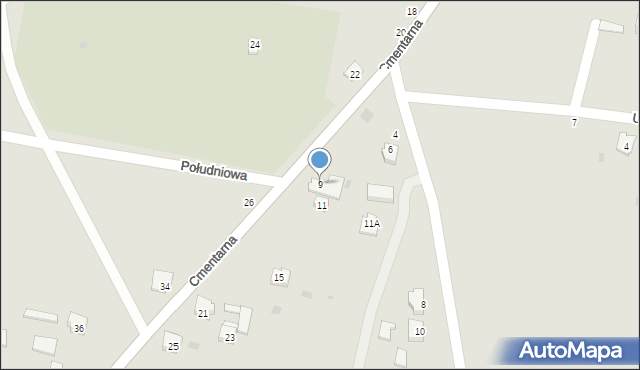 Sulejów, Cmentarna, 9, mapa Sulejów