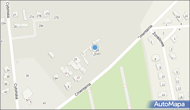 Swarzędz, Cmentarna, 17, mapa Swarzędz