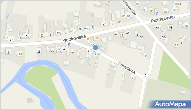 Szczerców, Cmentarna, 5, mapa Szczerców