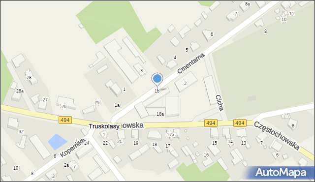 Truskolasy, Cmentarna, 1b, mapa Truskolasy