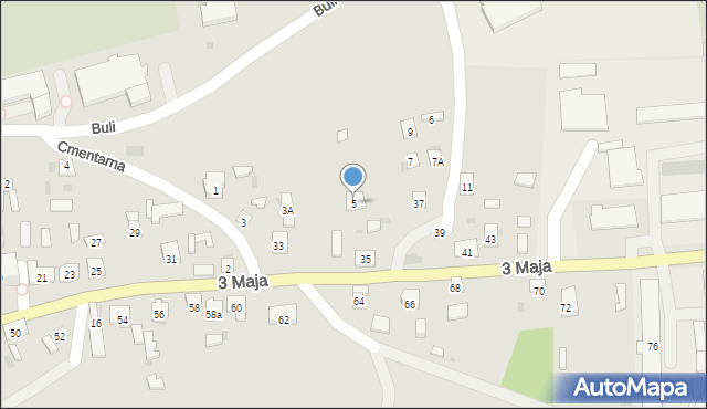 Ulanów, Cmentarna, 5, mapa Ulanów