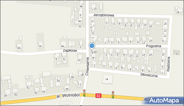 Witaszyce, Cmentarna, 3, mapa Witaszyce