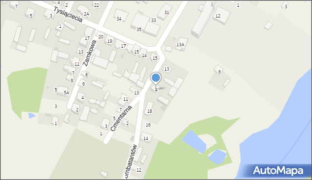 Wizna, Cmentarna, 4, mapa Wizna