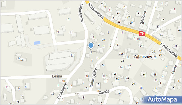 Zabierzów, Cmentarna, 3, mapa Zabierzów