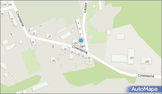 Zabrze, Cmentarna, 19B, mapa Zabrza