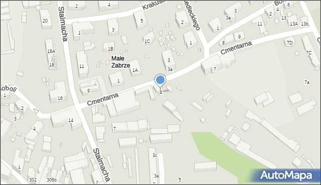 Zabrze, Cmentarna, 4, mapa Zabrza