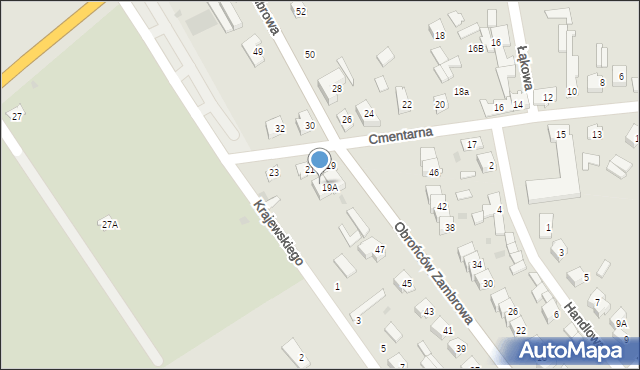 Zambrów, Cmentarna, 21A, mapa Zambrów