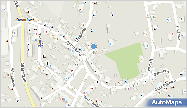 Zawidów, Cmentarna, 2, mapa Zawidów