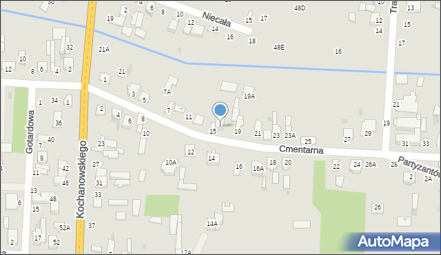 Zwoleń, Cmentarna, 17, mapa Zwoleń