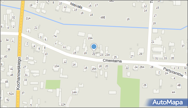 Zwoleń, Cmentarna, 21, mapa Zwoleń