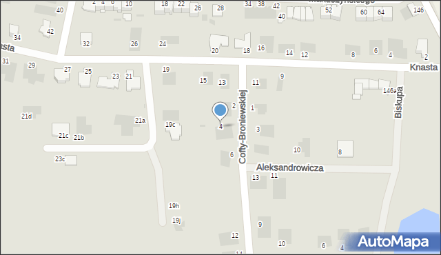 Inowrocław, Cofty-Broniewskiej Aleksandry, 4, mapa Inowrocławia