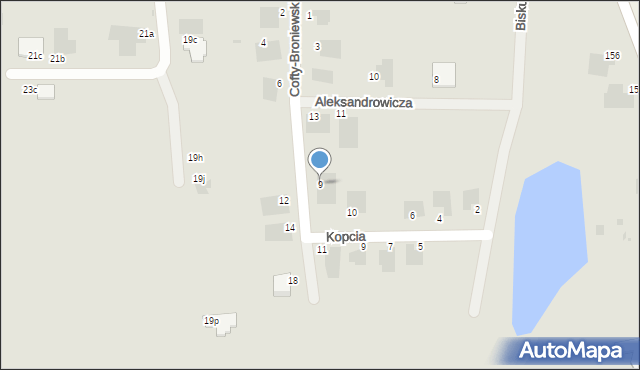Inowrocław, Cofty-Broniewskiej Aleksandry, 9, mapa Inowrocławia