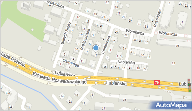 Kraków, Combrowa, 2, mapa Krakowa