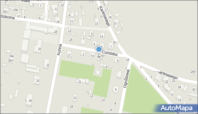 Olsztyn, Combika Jana, 6a, mapa Olsztyna