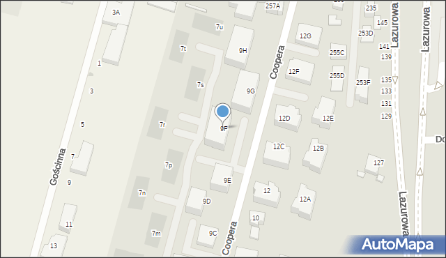 Warszawa, Coopera Meriana C., gen., 9F, mapa Warszawy