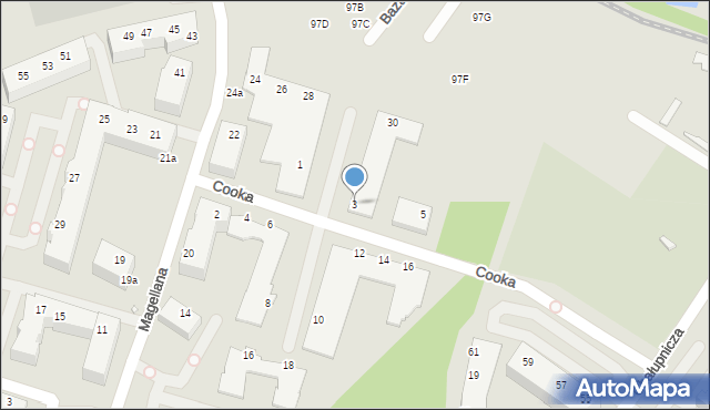 Wrocław, Cooka Jamesa, 3, mapa Wrocławia