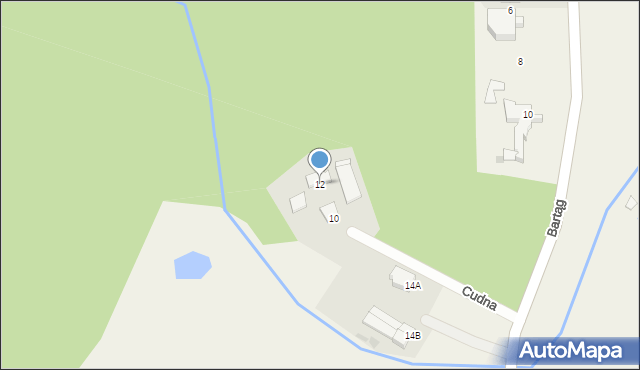 Bartąg, Cudna, 12, mapa Bartąg