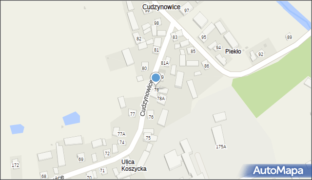 Cudzynowice, Cudzynowice, 78, mapa Cudzynowice