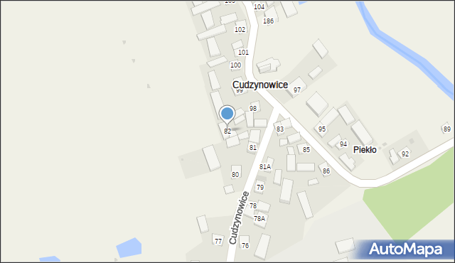 Cudzynowice, Cudzynowice, 82, mapa Cudzynowice