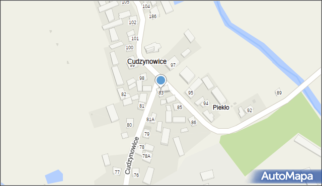 Cudzynowice, Cudzynowice, 83, mapa Cudzynowice