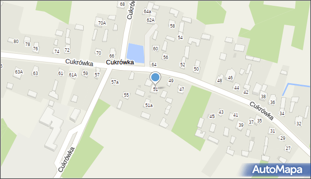 Cukrówka, Cukrówka, 51, mapa Cukrówka