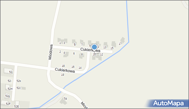 Folwark, Cukierkowa, 10, mapa Folwark