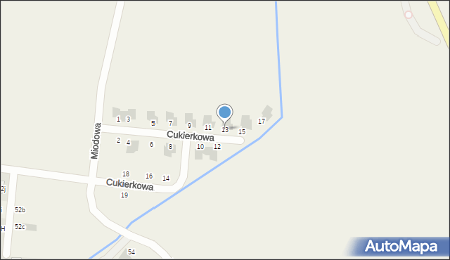 Folwark, Cukierkowa, 13, mapa Folwark
