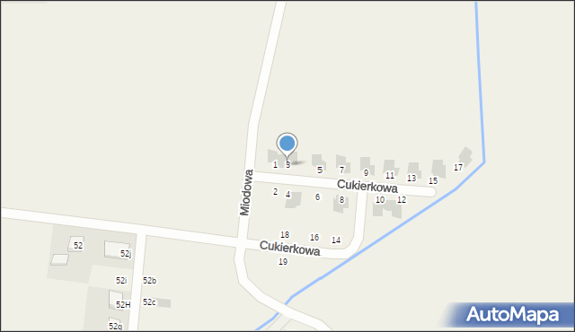 Folwark, Cukierkowa, 3, mapa Folwark