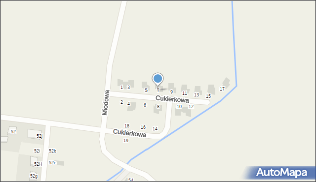 Folwark, Cukierkowa, 7, mapa Folwark