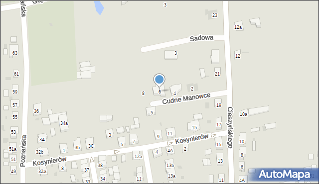 Koźmin Wielkopolski, Cudne Manowce, 6, mapa Koźmin Wielkopolski