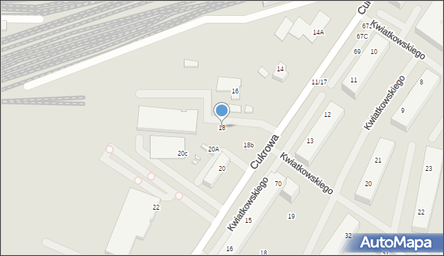 Szczecin, Cukrowa, 18, mapa Szczecina