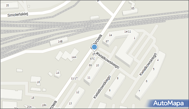 Szczecin, Cukrowa, 67B, mapa Szczecina