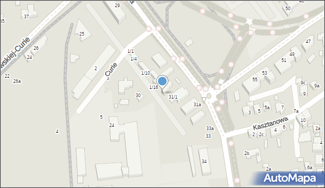 Toruń, Curie Piotra, 1/27, mapa Torunia