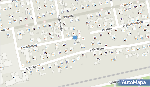 Biała Podlaska, Ćwiklińskiej Mieczysławy, 2C, mapa Białej Podlaskiej