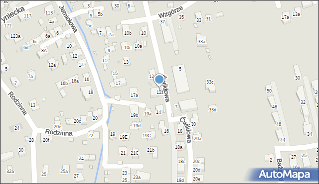 Kraków, Ćwikłowa, 12a, mapa Krakowa