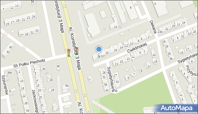 Leszno, Ćwiklińskiej Mieczysławy, 24, mapa Leszno