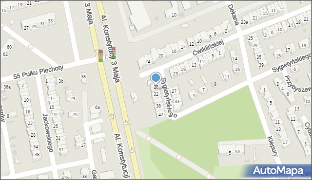 Leszno, Ćwiklińskiej Mieczysławy, 30, mapa Leszno