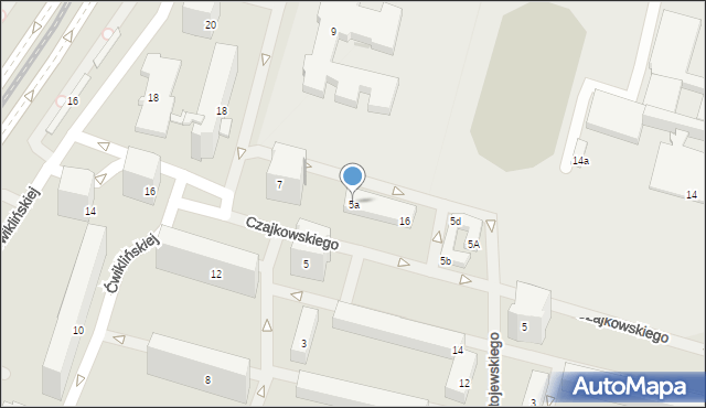 Łódź, Ćwiklińskiej Mieczysławy, 5a, mapa Łodzi