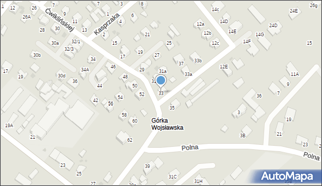 Mielec, Ćwiklińskiej, 33, mapa Mielca