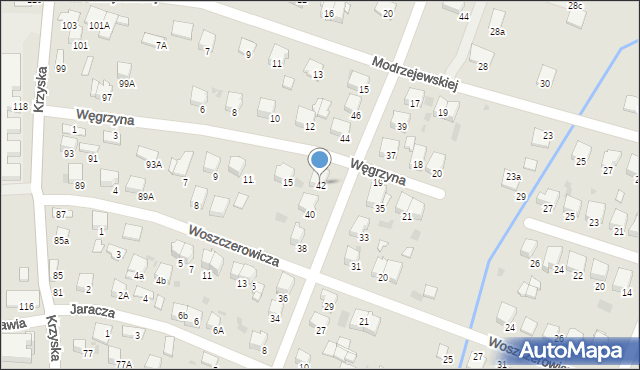 Tarnów, Ćwiklińskiej Mieczysławy, 42, mapa Tarnów