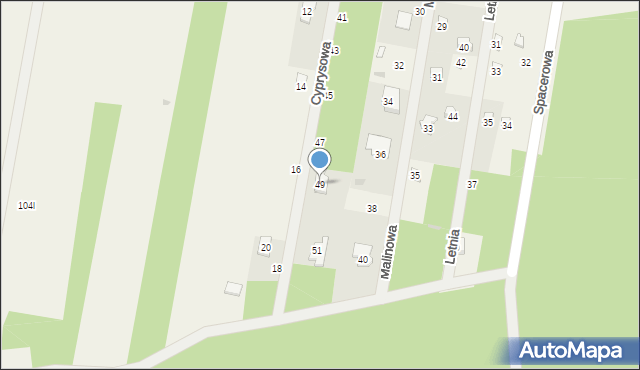 Barkowice, Cyprysowa, 49, mapa Barkowice