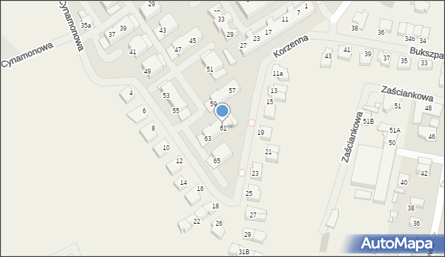 Bezrzecze, Cynamonowa, 61, mapa Bezrzecze