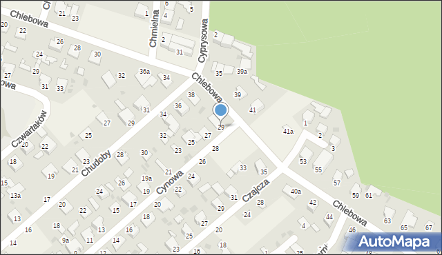 Białe Błota, Cynowa, 29, mapa Białe Błota