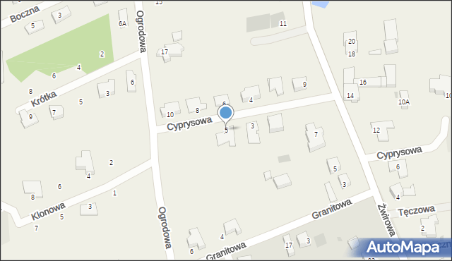 Chwalęcice, Cyprysowa, 5, mapa Chwalęcice