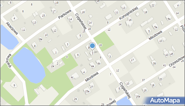 Chylice-Kolonia, Cygańskiej, 1, mapa Chylice-Kolonia