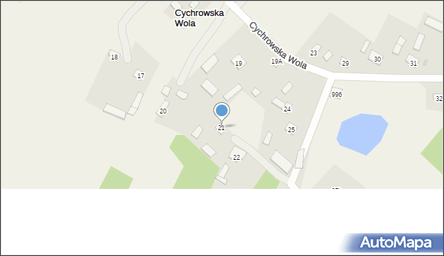 Cychrowska Wola, Cychrowska Wola, 21, mapa Cychrowska Wola